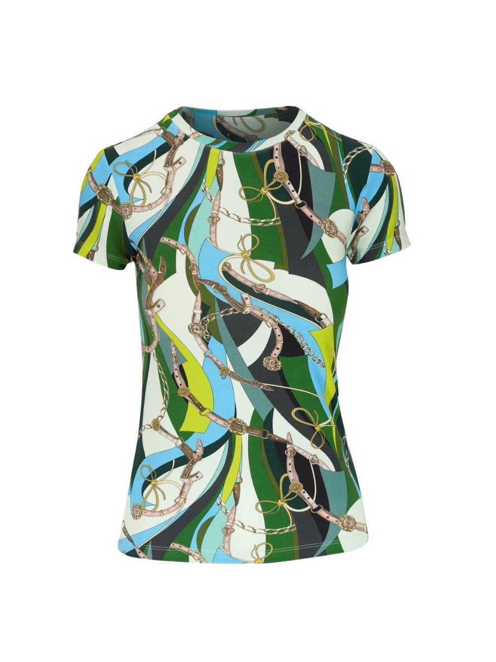 L'AGENCE
Ressi Sea Green Belt Swirl T-Shirt